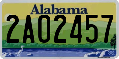 AL license plate 2AO2457