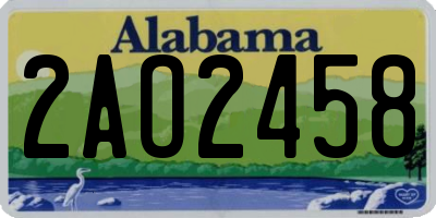 AL license plate 2AO2458