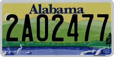 AL license plate 2AO2477