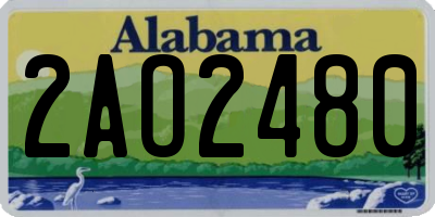 AL license plate 2AO2480