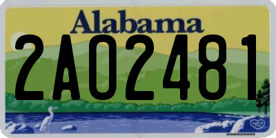 AL license plate 2AO2481