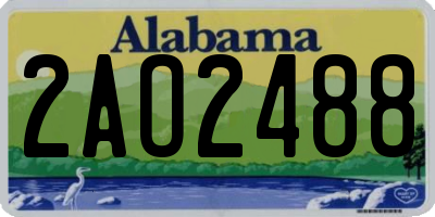 AL license plate 2AO2488