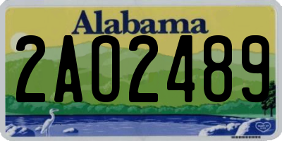 AL license plate 2AO2489