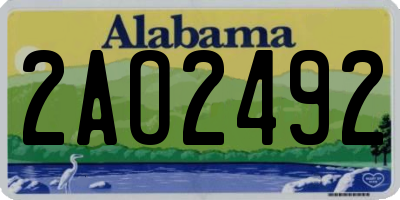 AL license plate 2AO2492