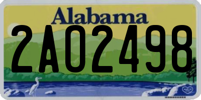 AL license plate 2AO2498