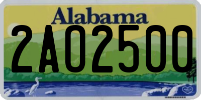 AL license plate 2AO2500