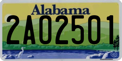 AL license plate 2AO2501