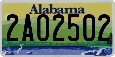 AL license plate 2AO2502