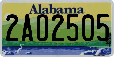 AL license plate 2AO2505