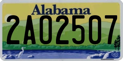 AL license plate 2AO2507
