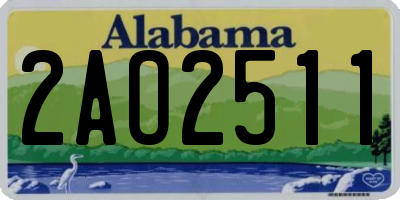 AL license plate 2AO2511