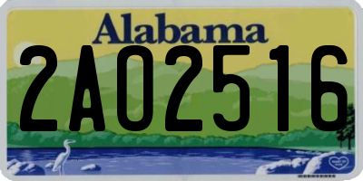AL license plate 2AO2516