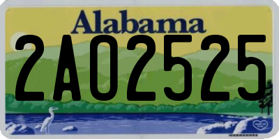 AL license plate 2AO2525