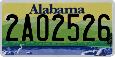 AL license plate 2AO2526