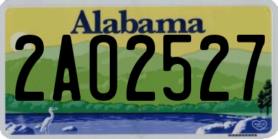 AL license plate 2AO2527