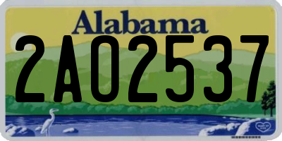 AL license plate 2AO2537