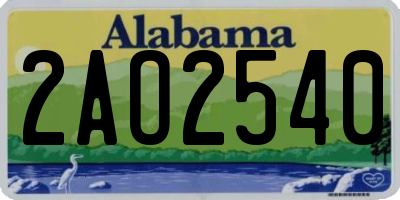 AL license plate 2AO2540