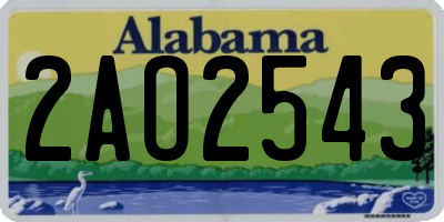 AL license plate 2AO2543