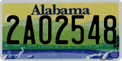 AL license plate 2AO2548