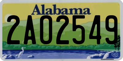 AL license plate 2AO2549