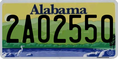 AL license plate 2AO2550