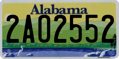 AL license plate 2AO2552