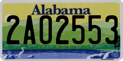 AL license plate 2AO2553