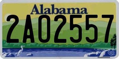AL license plate 2AO2557