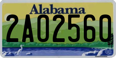 AL license plate 2AO2560