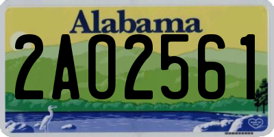 AL license plate 2AO2561