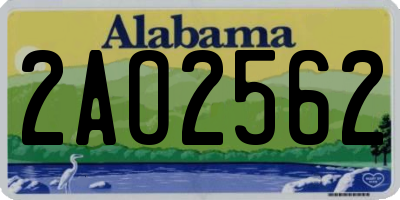 AL license plate 2AO2562