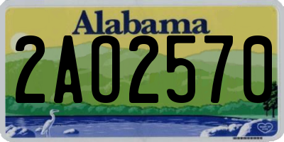 AL license plate 2AO2570