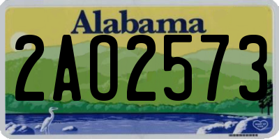 AL license plate 2AO2573