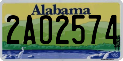 AL license plate 2AO2574