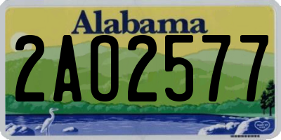 AL license plate 2AO2577