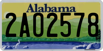 AL license plate 2AO2578