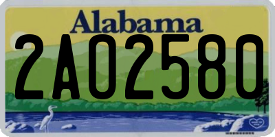 AL license plate 2AO2580