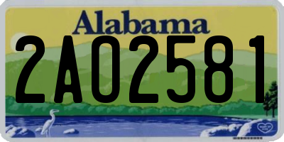 AL license plate 2AO2581