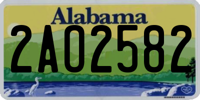AL license plate 2AO2582