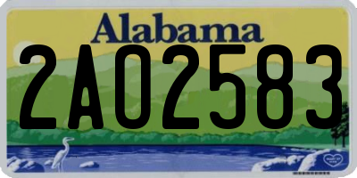 AL license plate 2AO2583