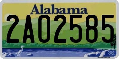 AL license plate 2AO2585