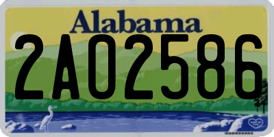 AL license plate 2AO2586