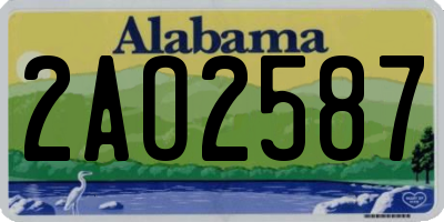AL license plate 2AO2587