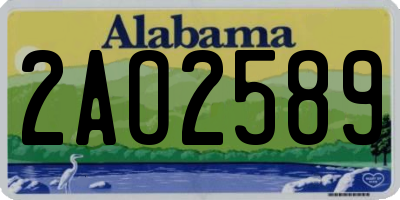 AL license plate 2AO2589