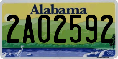 AL license plate 2AO2592