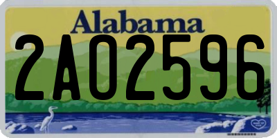 AL license plate 2AO2596