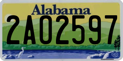 AL license plate 2AO2597