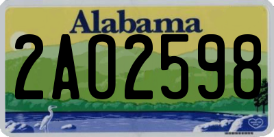 AL license plate 2AO2598