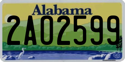 AL license plate 2AO2599