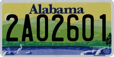 AL license plate 2AO2601